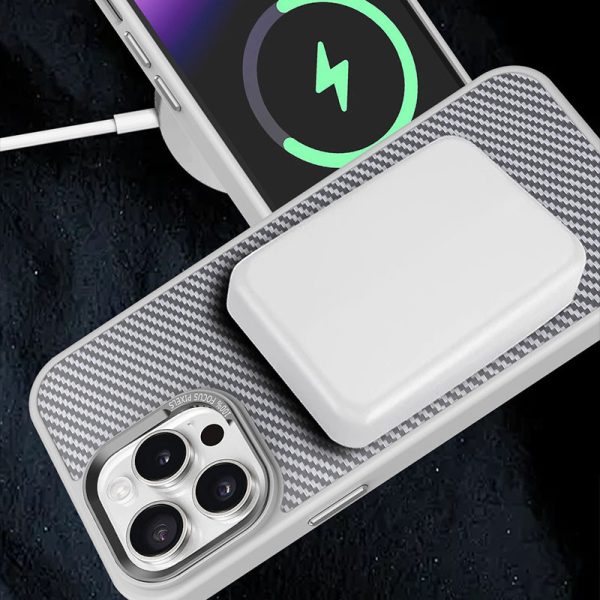 Чохол для iPhone 14 Pro з MagSafe сіліконовий Carbon Mirage сірий - Зображення 6