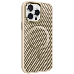 Чохол для iPhone 15 Pro з MagSafe сіліконовий Carbon Mirage бежевий