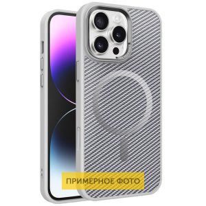 Чохол для iPhone 16 з MagSafe сіліконовий Carbon Mirage сірий