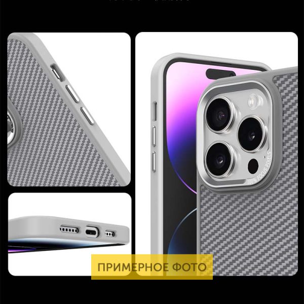 Чохол для iPhone 16 з MagSafe сіліконовий Carbon Mirage сірий - Зображення 3