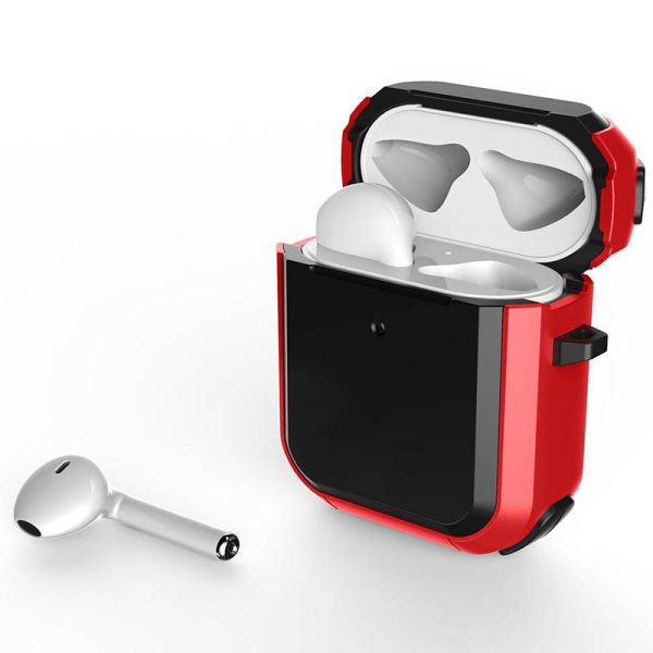 Футляр для навушників Airpods 1 протиударний Black ed. червоний - Зображення 2