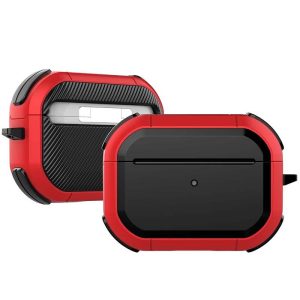 Футляр для навушників Airpods Pro 2 протиударний Black ed. червоний