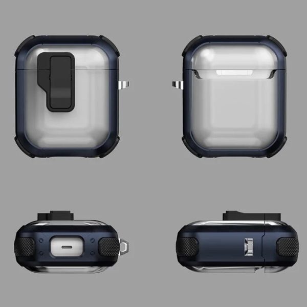 Футляр для навушників Airpods 1 протиударний Locking Button блакитний - Зображення 2