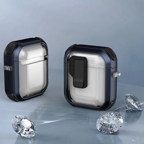Футляр для навушників Airpods 1 протиударний Locking Button блакитний - Зображення 3