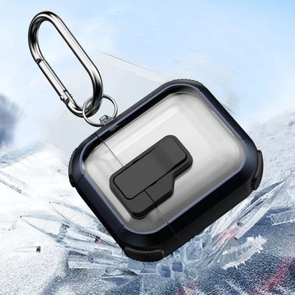 Футляр для навушників Airpods 1 протиударний Locking Button блакитний - Зображення 4
