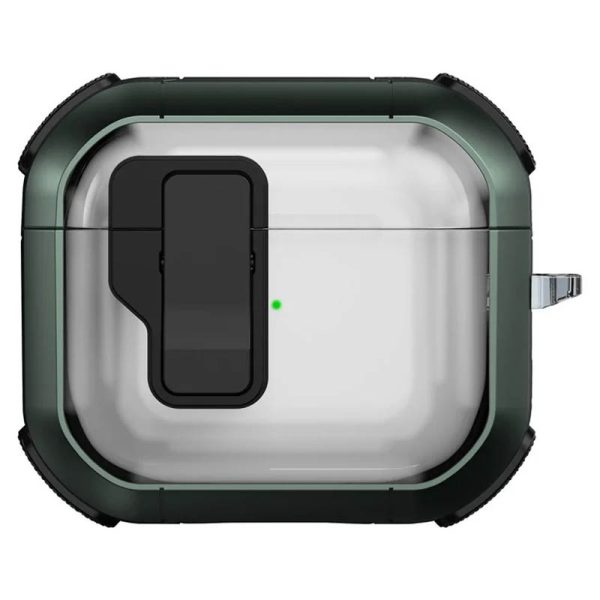 Футляр для навушників Airpods 3 протиударний Locking Button зелений