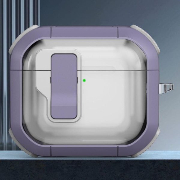 Футляр для навушників Airpods 3 протиударний Locking Button фіолетовий - Зображення 2