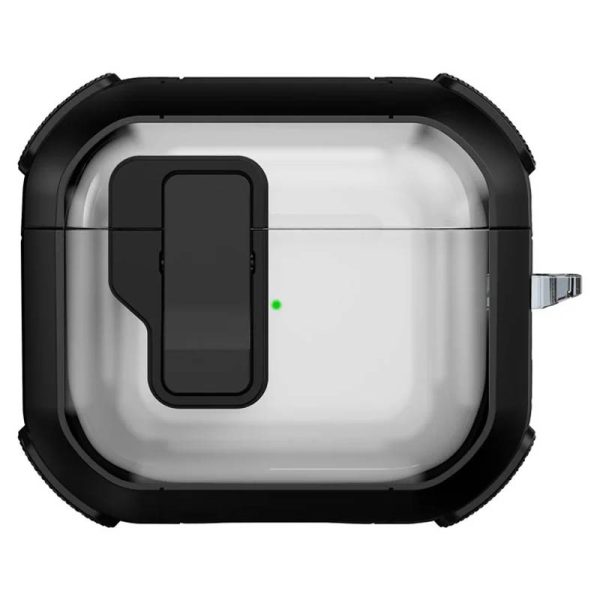 Футляр для навушників Airpods 4 протиударний Locking Button чорний