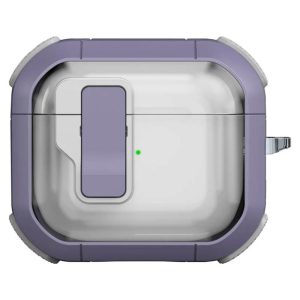 Футляр для навушників Airpods 4 протиударний Locking Button фіолетовий