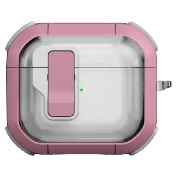 Футляр для навушників Airpods 4 протиударний Locking Button рожевий