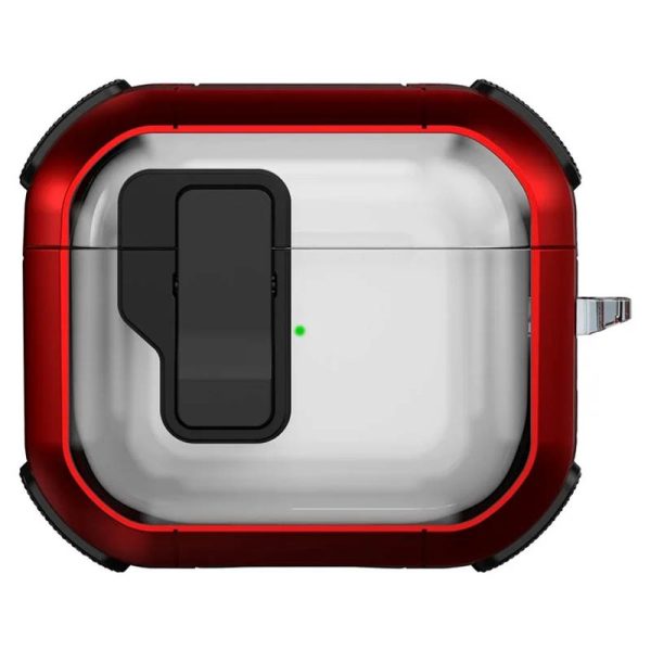Футляр для навушників Airpods 4 протиударний Locking Button червоний