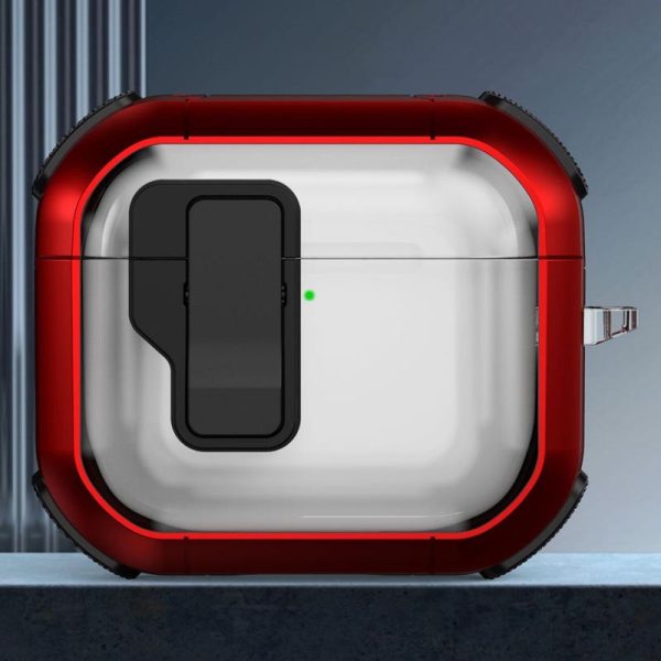 Футляр для навушників Airpods 4 протиударний Locking Button червоний - Зображення 2