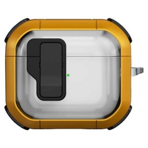 Футляр для навушників Airpods 4 протиударний Locking Button жовтий
