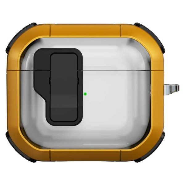 Футляр для навушників Airpods 4 протиударний Locking Button жовтий