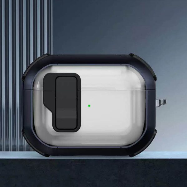 Футляр для навушників Airpods Pro 2 протиударний Locking Button блакитний - Зображення 2