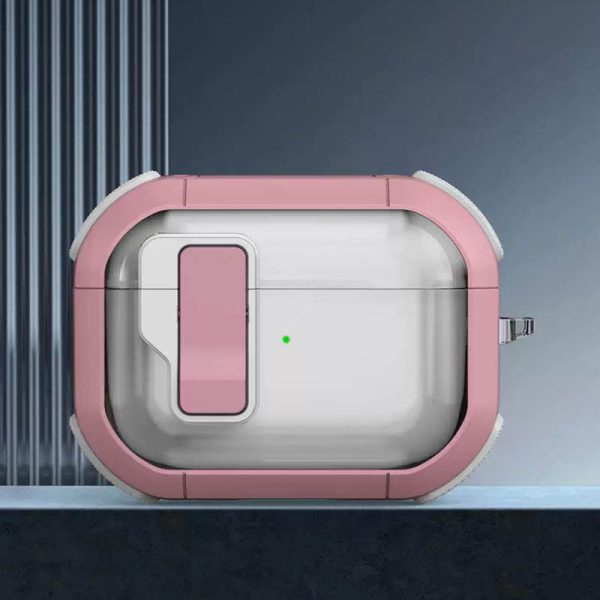 Футляр для навушників Airpods Pro 2 протиударний Locking Button рожевий - Зображення 2