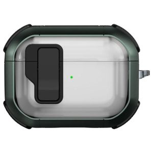 Футляр для навушників Airpods Pro протиударний Locking Button зелений