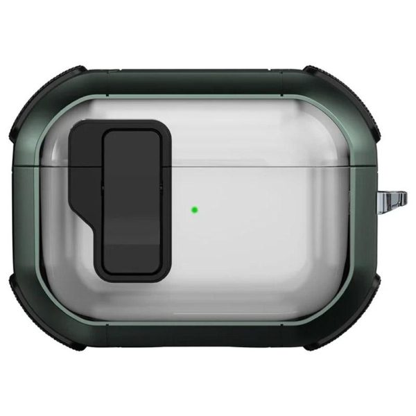 Футляр для навушників Airpods Pro протиударний Locking Button зелений