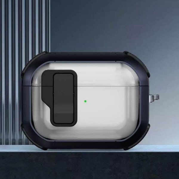 Футляр для навушників Airpods Pro протиударний Locking Button блакитний - Зображення 2