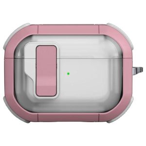 Футляр для навушників Airpods Pro протиударний Locking Button рожевий