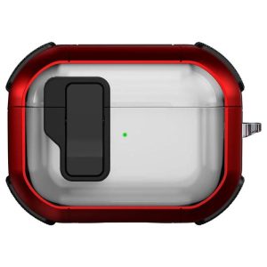 Футляр для навушників Airpods Pro протиударний Locking Button червоний