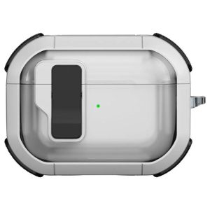 Футляр для навушників Airpods Pro протиударний Locking Button срібний