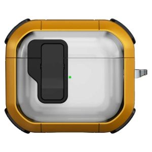 Футляр для навушників Airpods Pro протиударний Locking Button жовтий