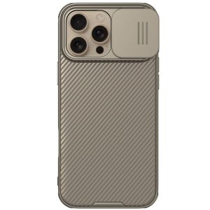 Карбонова для iPhone 16 Pro накладка Nillkin CamShield Pro золотий