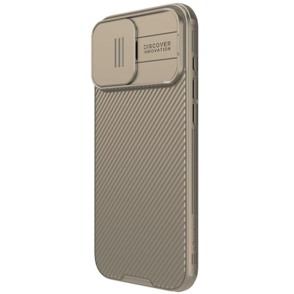 Карбонова для iPhone 16 Pro накладка Nillkin CamShield Pro золотий - Зображення 3