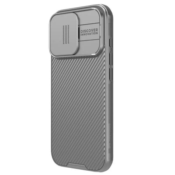 Карбонова для iPhone 16 Pro накладка Nillkin CamShield Pro темно-сірий, сірий - Зображення 2