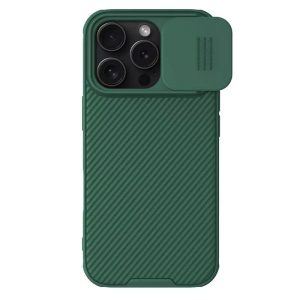 Карбонова для iPhone 16 Pro накладка Nillkin CamShield Pro Magnetic зелений