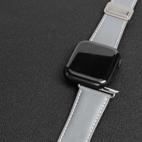 Ремінець для Apple Watch 38 Dux Ducis Genuine Leather сірий, коричневий - Зображення 3