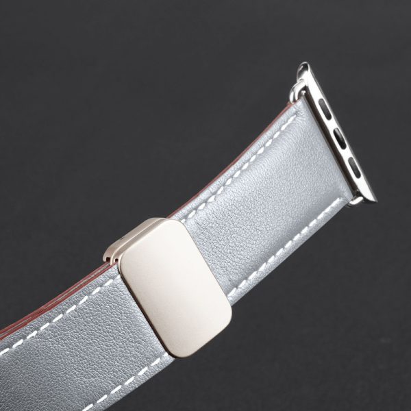 Ремінець для Apple Watch 38 Dux Ducis Genuine Leather сірий, коричневий - Зображення 4