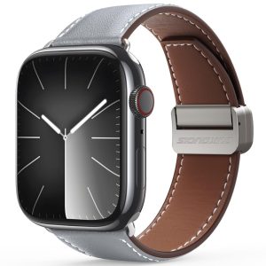 Ремінець для Apple Watch 42 Dux Ducis Genuine Leather сірий, коричневий