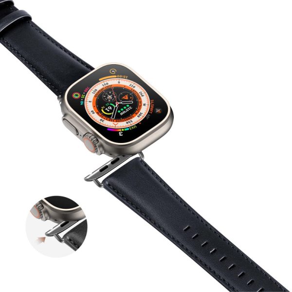 Ремінець для Apple Watch 42 Dux Ducis Leather Strap Classic чорний - Зображення 3