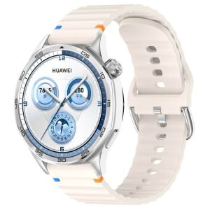 Силіконовий для Smart Watch 20mm ремінець Wavy молочний