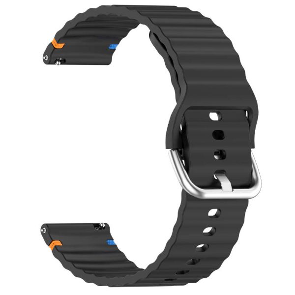 Силіконовий для Smart Watch 20mm ремінець Wavy чорний - Зображення 2