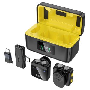 Петличний бездротовий мікрофон Hoco L17 Dual-mic magnetic (Lightning/Type-C)