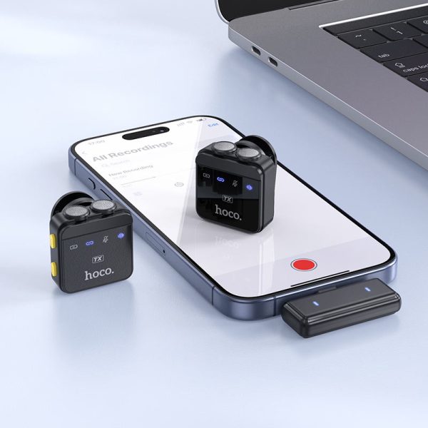 Петличний бездротовий мікрофон Hoco L17 Dual-mic magnetic (Lightning/Type-C) - Зображення 3